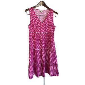 Re-Imagined by J. CREW Pink Flower Summer Dress with Zipper, 4 tier Ruffles, 6P